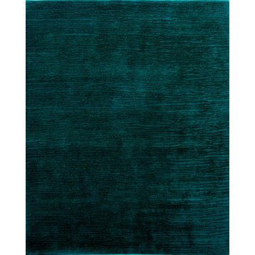 Solid Deep Sea Shore Wool Rug, 4'x6'