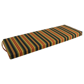 54"X19" Patterned Outdoor Spun Polyester Bench Cushion, Lyndhurst Raven