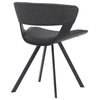 Ulric Wood and Metal Modern Dining Room Accent Chair, Charcoal/Black