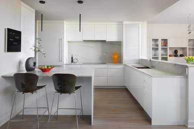 Example of a trendy kitchen design in Denver
