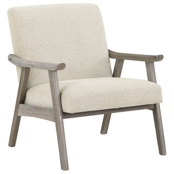Weldon Armchair, Gray Fabric With Brushed Gray Finished Frame