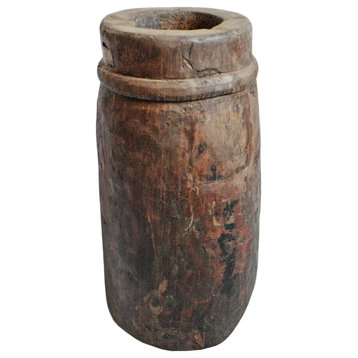 Consigned India Wood Butter Pot