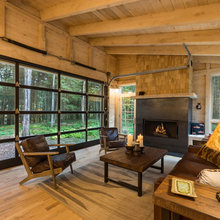 Living Room with Garage Door