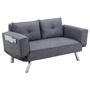 Lifestyle Solutions Serta Morrison Convertible Sofa in Dark Gray Fabric