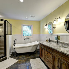 eclectic clawfoot bathroom