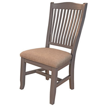 A-America Port Townsend Wood Slatback Dining Side Chair in Gull Gray (Set of 2)