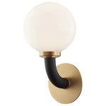 Hudson Valley Lighting - Werner 1-Light Wall Sconce, Aged Brass/Black - Features:
