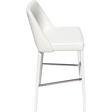 Polly Barstool - White, Leather