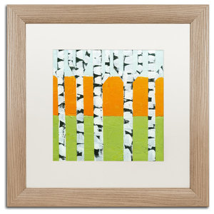 Michelle Calkins Seasonal Birches Winter Matted Framed Art Traditional Prints And Posters By Trademark Global
