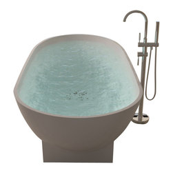 ADM Bathroom Design - ADM Elipsed Freestanding Bathtub, White, 70.9" - Bathtubs