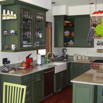 Custom Green Accent Cabinetry