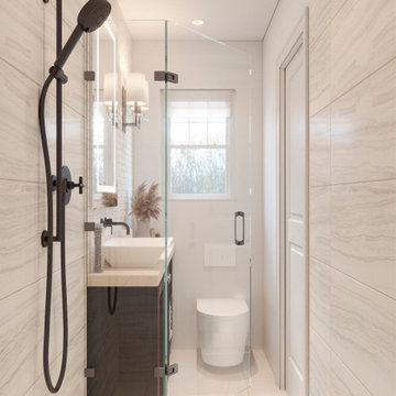 Small Master Bathroom - Rose Garden