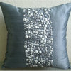 Gray Pillow Covers Art Silk 20"x20" Throw Pillow Cover, Silver Bullets