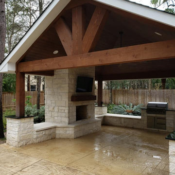 Patio Cover, with outdoor kitchen and chimney