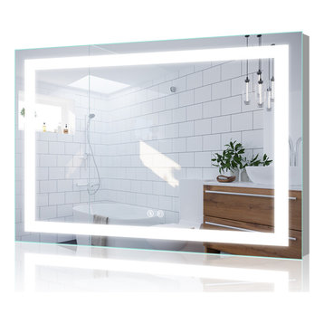 LED Backlit Mirror Vertical/Horizontal Wall-Mounted Mirror Hardwired, 48x36", 2