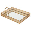 Giovanni Large Gold Rectangular Mirror Top Serving Tray