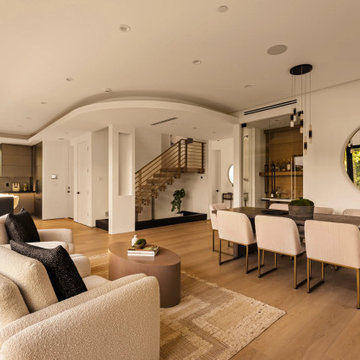 Luxury Open-Concept Living & Dining Room with Custom Aluminum Windows