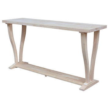 LaCasa Solid Wood Sofa Table, Unfinished