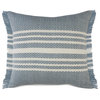 Centered Stripes Woven Throw Pillow with Fringe