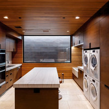 Laundry room with dog wash