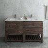 Formosa Floor Standing Open Bottom Double Sink Bathroom Cabinet With Top, 60"
