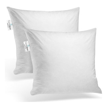 Set Of Two, Down Square Decorative Pillow Insert, 18" X 18"