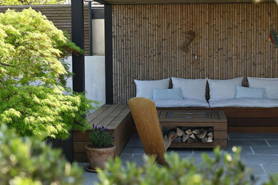 Exemple d'une terrasse tendance.