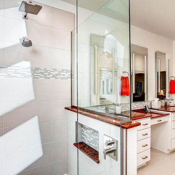Splashes of Color for Unique Master Bath