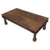 Indian Teak Coffee Table With Carved Detail