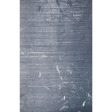 Wallpaper blue metallic Textured Plain Modern faux metal, 27 Inc X 33 Ft Roll