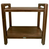 Classic Teak Shower Bench With LiftAid Arms With Shelf, 18"