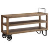 Crafters and Weavers Harding Reclaimed Wood Industrial Cart Console Table