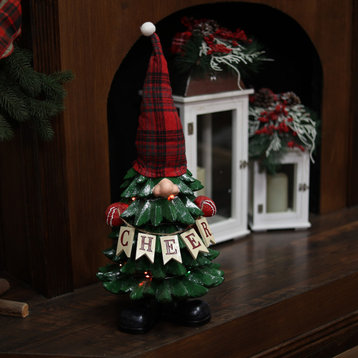 Christmas Tree "Cheer" Gnome Decoration with Color Changing LED Lights