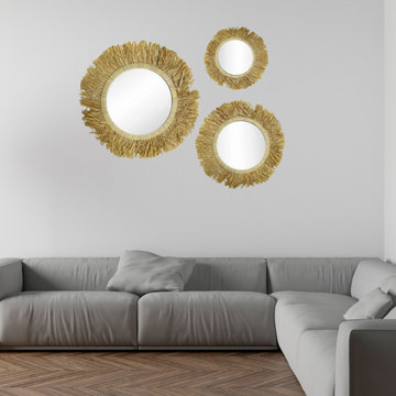 Handmade Moroccan Raffia Mirrors
