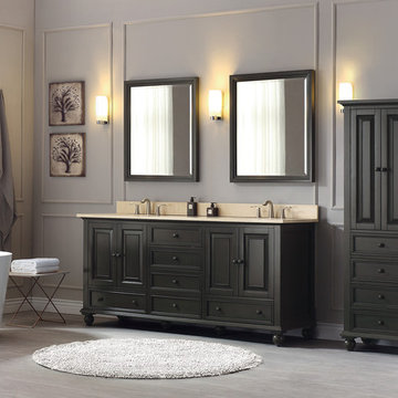 Avanity Thompson 73 in. Double Sink Vanity Combo in Charcoal Glaze finish