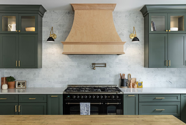 Kitchen of the Week: Modern Farmhouse Style With Green Cabinets