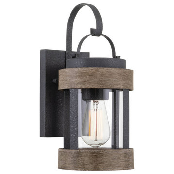 Kira Home Rochester 14" Indoor Outdoor Wall Sconce, Cylinder Glass Shade