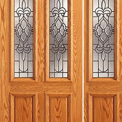 Prehung Mahogany Arch Twin Lite House One Sidelight Glass Door - Front Doors