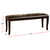 Padded Leatherette Seating Bench, Dark Cherry, Standard Height