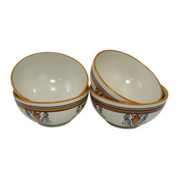 Le Souk Ceramique - Stoneware Soup/Cereal Bowls, Set of 4, Salvena Design - Dining Bowls
