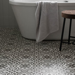 Berkeley Charcoal Patterned Encaustic Tile - Flooring