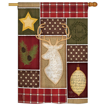 Christmas Noel Winter, Seasonal Decorative House Flag 28"x40"