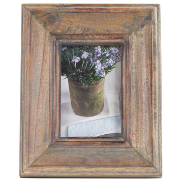 Wood Photo Frame With Distressed Design, Natural, 5"x7"