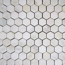 Calacatta Gold Italian Marble 1" Hexagon Mosaic Tile Honed - Home Accessories & Decor