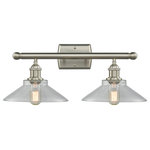 Innovations Lighting - Orwell 2-Light LED Bath Fixture, Brushed Satin Nickel, Glass: Clear - A truly dynamic fixture, the Ballston fits seamlessly amidst most decor styles. Its sleek design and vast offering of finishes and shade options makes the Ballston an easy choice for all homes.