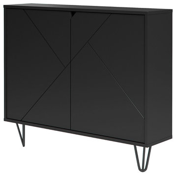 Nexera 132206 Slim 2-Door Storage Cabinet, Black