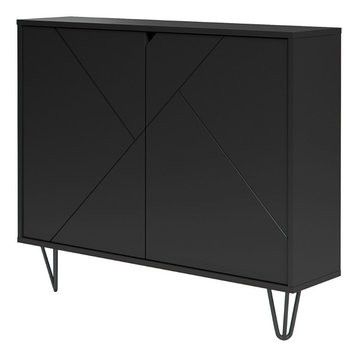Nexera 132206 Slim 2-Door Storage Cabinet, Black