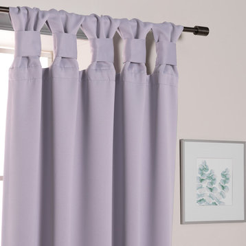 BANDTAB -Thermal Insulated Blackout Knotted Tab Curtain Set, Lilac, 52" W X 63"