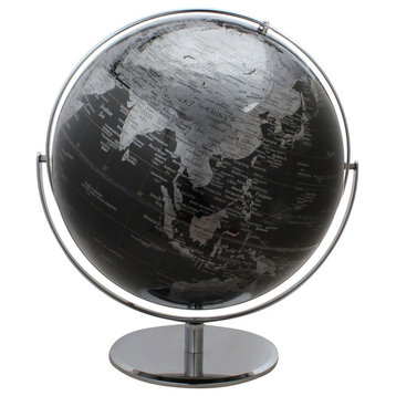 Columbus Black World Globe - Extra Large 17" Diameter, Raised Relief