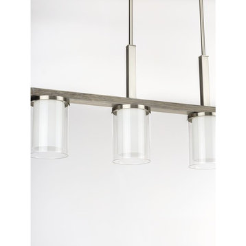 Mast Collection 4-Light Linear Chandelier, Brushed Nickel